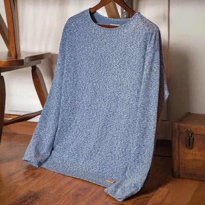 Maden Vintage Double-sided Brushed Fleece Long-sleeved T-shirt Warm Inner Layer Round-neck Base Layer Shirt Men's Fall Pullover