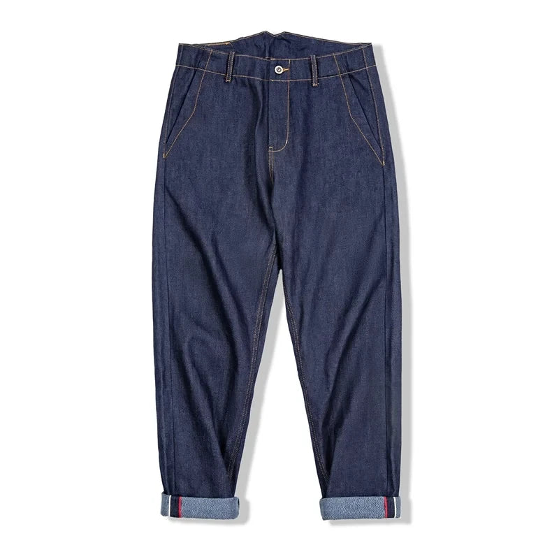 Maden Workwear American Vintage Original Cow Jeans Amekaji Denim Red Ear Straight Leg Trousers Men's Autumn