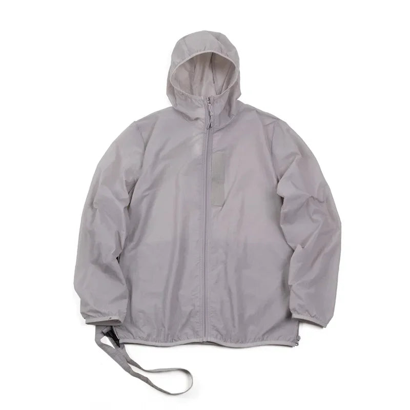 Maden Men's UPF 50+ UV Full Zip Sun Protection Jacket Light Thin Breathable Packable Fishing Windbreaker Hiking Hooded Skin Coat