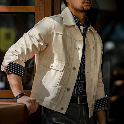 Traff Chaquetas de Denim Retro Tipo II