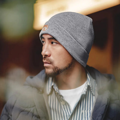 Maden Retro Warm Cotton Knitted Cap 2023 Autumn Winter Men's Wine Red Big Head Hat Casual Gray Beanies