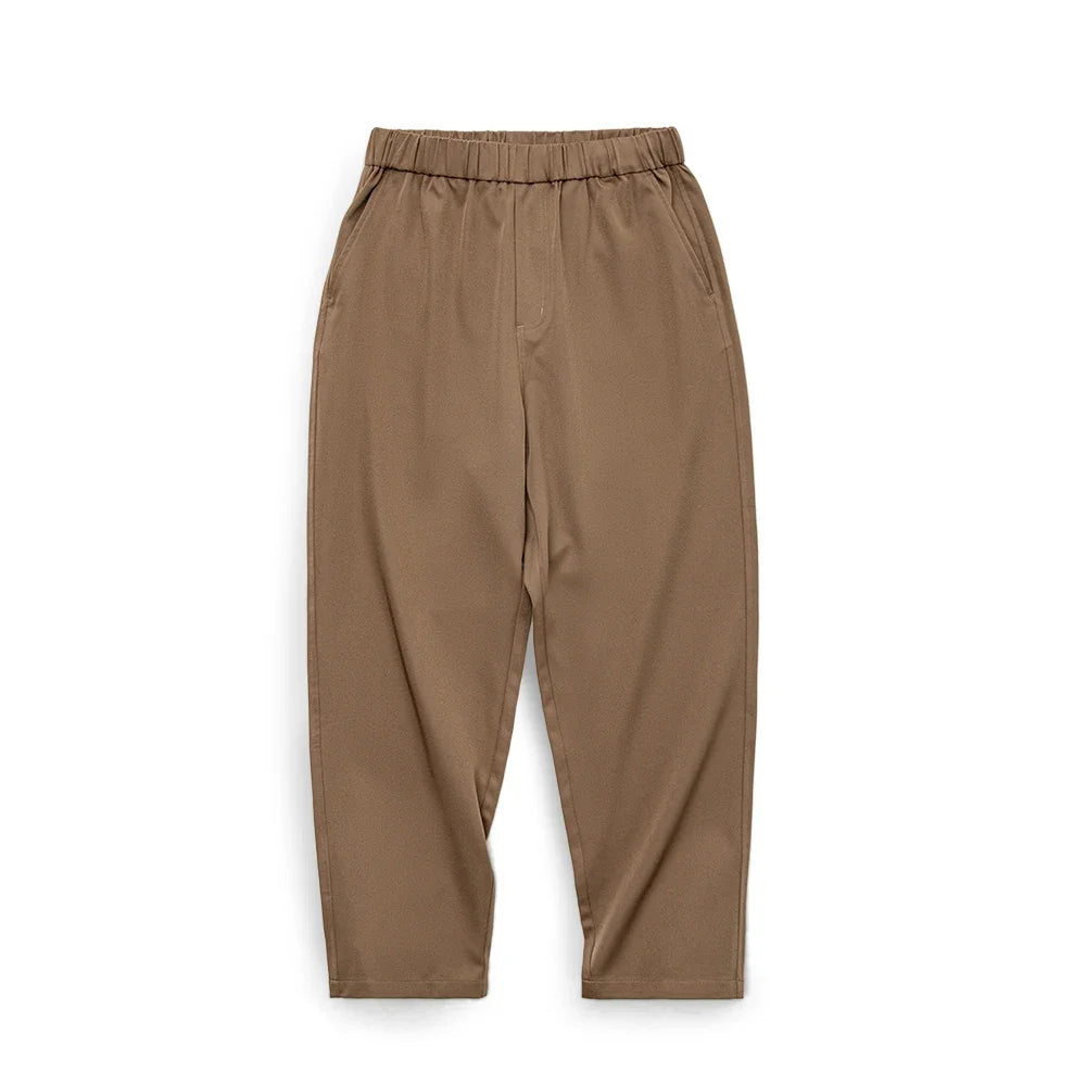 Maden Easypants Casual Pants Iron-free Anti-wrinkle Loose Straight Fit Solid Elastic Waistband with Pocket Design, Trousers