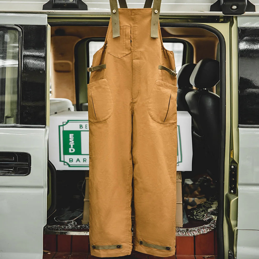 Maden Workwear American Retro Strap Pants Loose Straight Barrel Amekaji Casual One Piece Sling Long Pants Men's Fashion