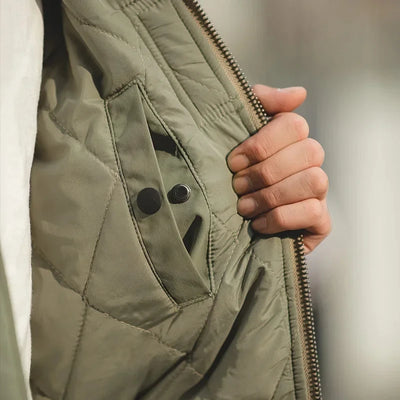 Maden Retro MA1 Bomber Jacket Thickened Splicing Baseball Flight Coat with Inner Pocket for Men's Winter Cotton Padded Jacket