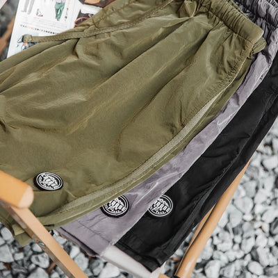 Maden Outdoor Men's Quick-Dry Shorts Lightweight Casual Elastic Waist Drawstring Shorts Loose Fit Running Contrast Summer Shorts