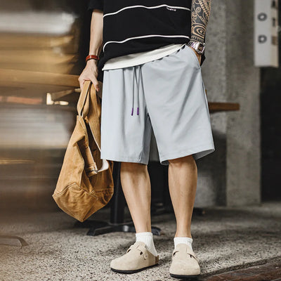 Maden UPF 50+ Cool-Touch Shorts Men's Summer Knit Basketball Shorts with Elastic Waist Lightweight Quick-Dry Bottom for Running