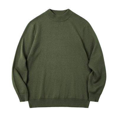 Maden Autumn Winter New Regular Fit 12 Gauge Sweater Men Half Turtleneck Pullovers Knitwear Solid Color Warm Bottom Shirt