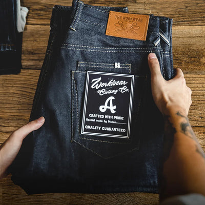 Maden Vintage 13.5oz Heavyweight Selvedge Raw Denim Jeans Men's Straight Fit Cotton Jeans Casual Pocket Trousers Fall Winter