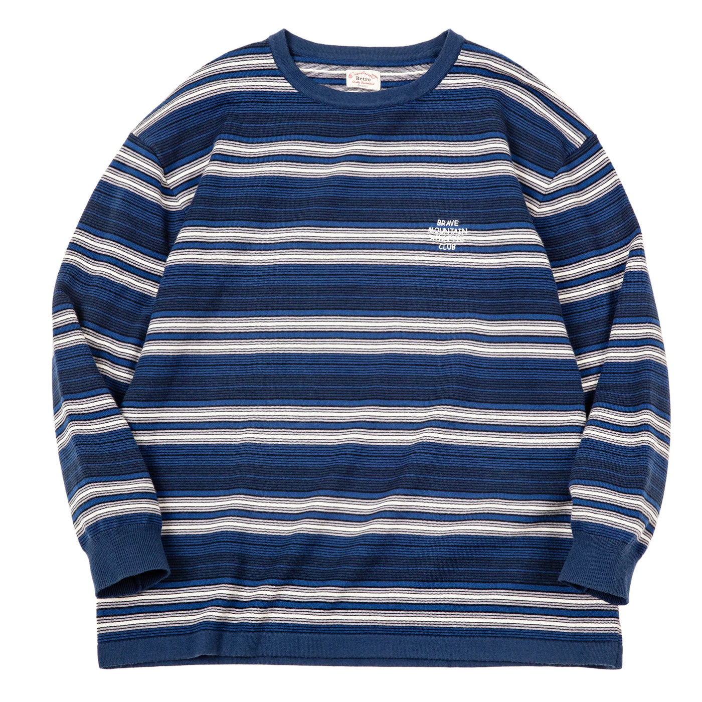 Maden Men's Color Blocking Striped Sweater Round-neck Long Sleeve T-shirt Spring and Autumn Inner Undershirt Casual Knitwear