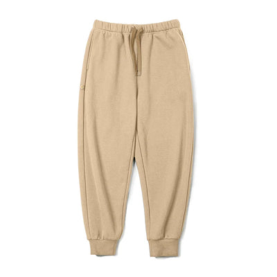 Maden Autumn and Winter Thickened Polar Fleece Sweatpants for Men Soft and Comfortable Pants Adjustable Woven Belt Totem Buttons
