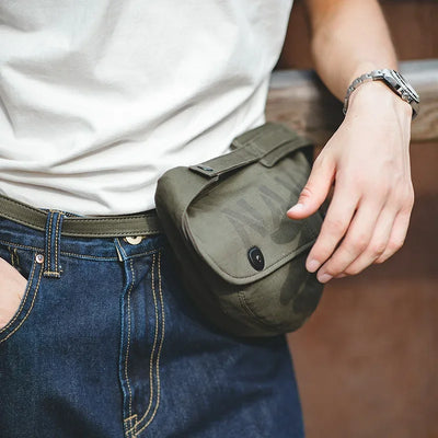 Maden Retro N1 Deck Men's Bags Canvas Messenger Crossbody Chest Waist Bag Green Hats Travel Shoulder Belt Bag