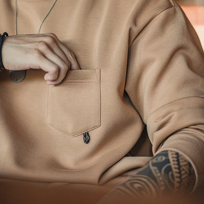 Maden Casual 3D Letter Print Sweater Illustration Pattern Design Loose Round Neck Long Sleeve for Top Men's Spring And Autumn