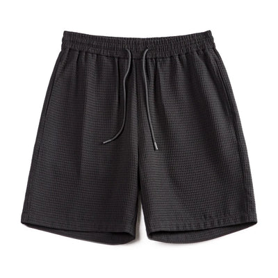 Maden Retro Profile Waffle Fabric Shorts Loose Straight Thin Breathable Elastic Waist Basketball Shorts for Men's Summer