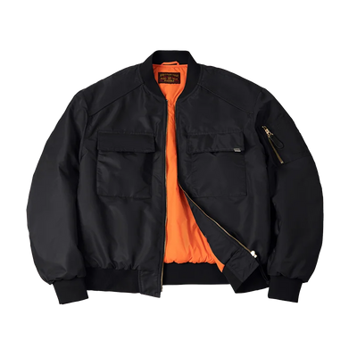 Maden Baseball Collar MA1 Bomber Jacket for Men Classical Orange Lining Double-pocket Coats Thickened Fall and Winter Jacket