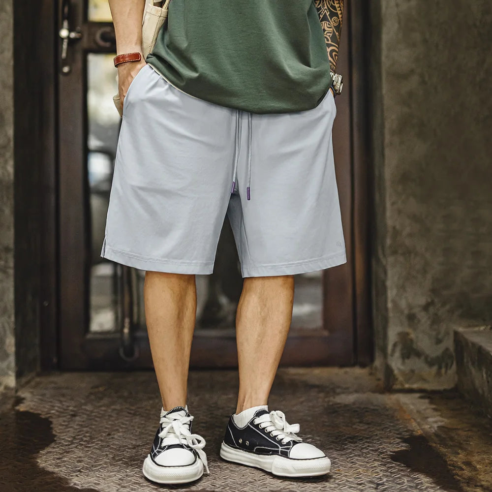 Maden UPF 50+ Cool-Touch Shorts Men's Summer Knit Basketball Shorts with Elastic Waist Lightweight Quick-Dry Bottom for Running