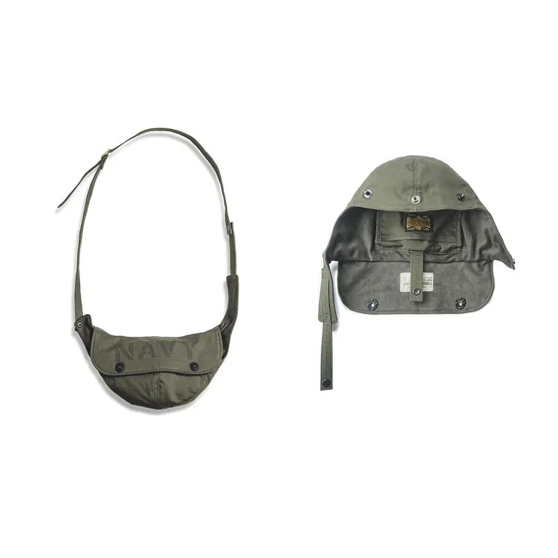 Maden Retro N1 Deck Men's Bags Canvas Messenger Crossbody Chest Waist Bag Green Hats Travel Shoulder Belt Bag