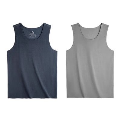 Maden New Casual Solid Color Tank Tops Inner Layer Basic Tops for Men's Versatile Seamless Vest Summer Slim Fit Sleeveless Vest