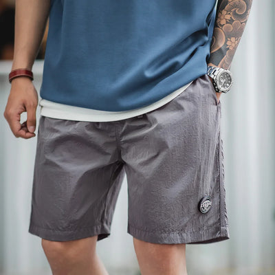 Maden Outdoor Men's Quick-Dry Shorts Lightweight Casual Elastic Waist Drawstring Shorts Loose Fit Running Contrast Summer Shorts