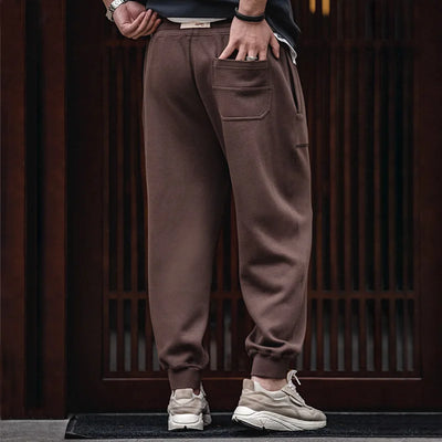 Maden Casual Gray Running Sweatpants Large Pocket Drawstring Workout Training Pants Comfortable Elastic Waist Men's Jogger Pants