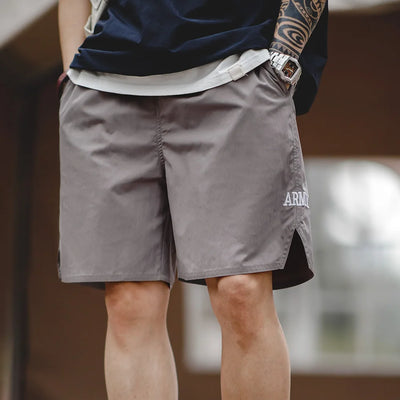 Maden Retro Training Sports Shorts with Thin Letter Embroidered Straight Shorts for Men's Summer Fashion Pants