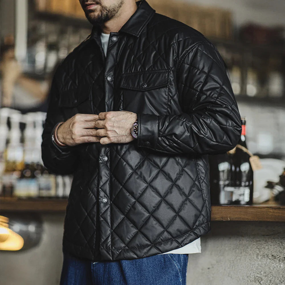 Traff Chaqueta Retro Acolchada con Diseño de Diamante