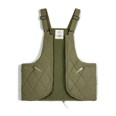 Maden Men's Quilted Vest Bag Large-capacity Crossbody Cotton Bag  Outdoor Multifunctional Padded Vest Heated Sleeveless Jacket