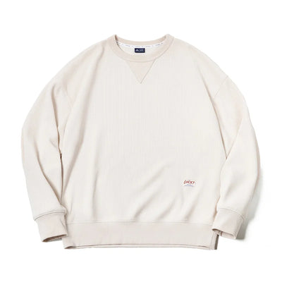 Maden Heavyweight Round Collar Chenille Sweater for Men Spring and Autumn Basic Styles Long-sleeved Pullover Navy Blue T-shirts