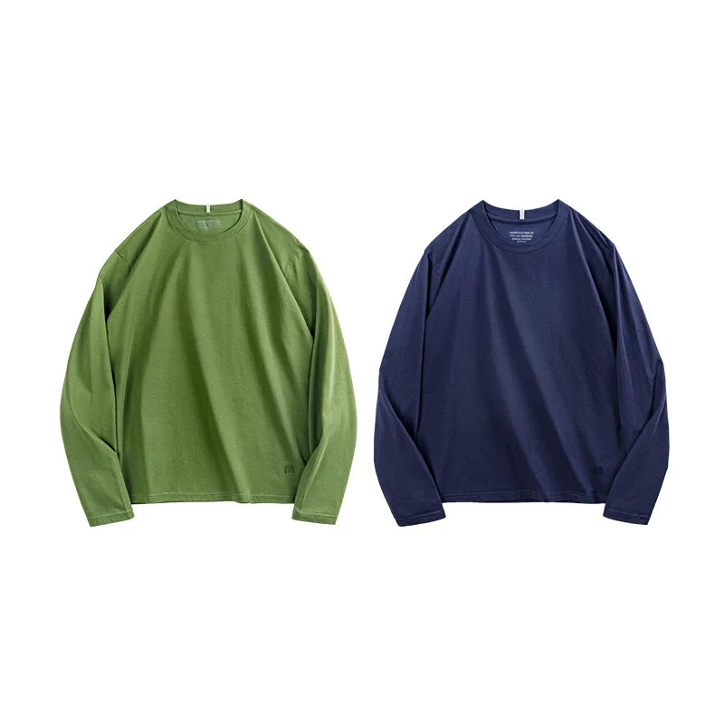 Maden New Casual Sorona Cool Long-sleeved T-shirt Quick-drying Antibacterial Round Neck Top for Men's Spring And Autumn