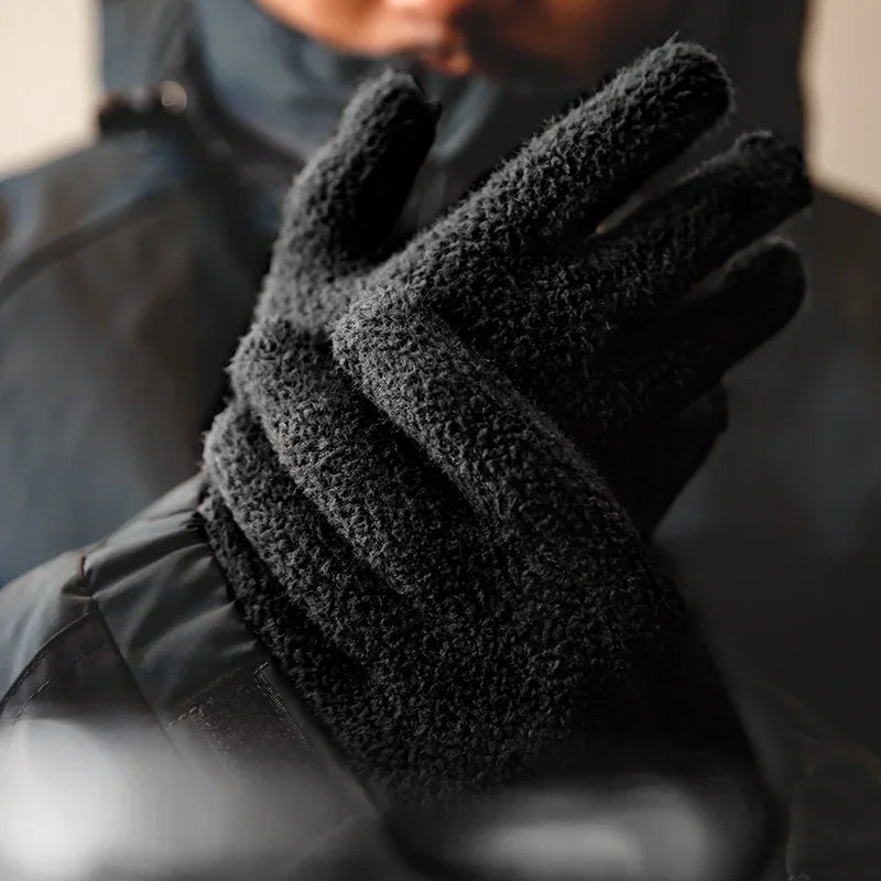 Maden Vintage Winter Touch Screen Gloves Gold Mink Velvet Warm Full Finger Gloves Men Women Outdoor Running Skiing Mittens