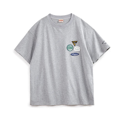 Maden New Casual Embroidered Badge Design Short-sleeved T-shirt with Pure Cotton Round Neck Tee for Men's Summer Tops