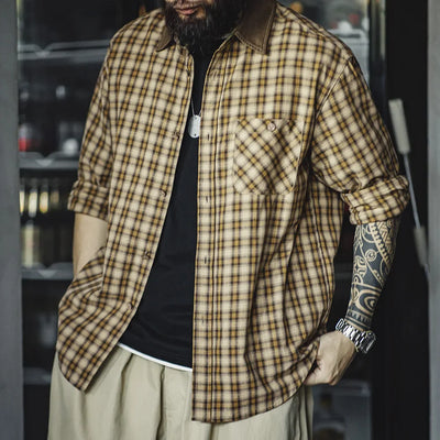 Camisa Traff Vintage de Diseño con Solapa de Pana