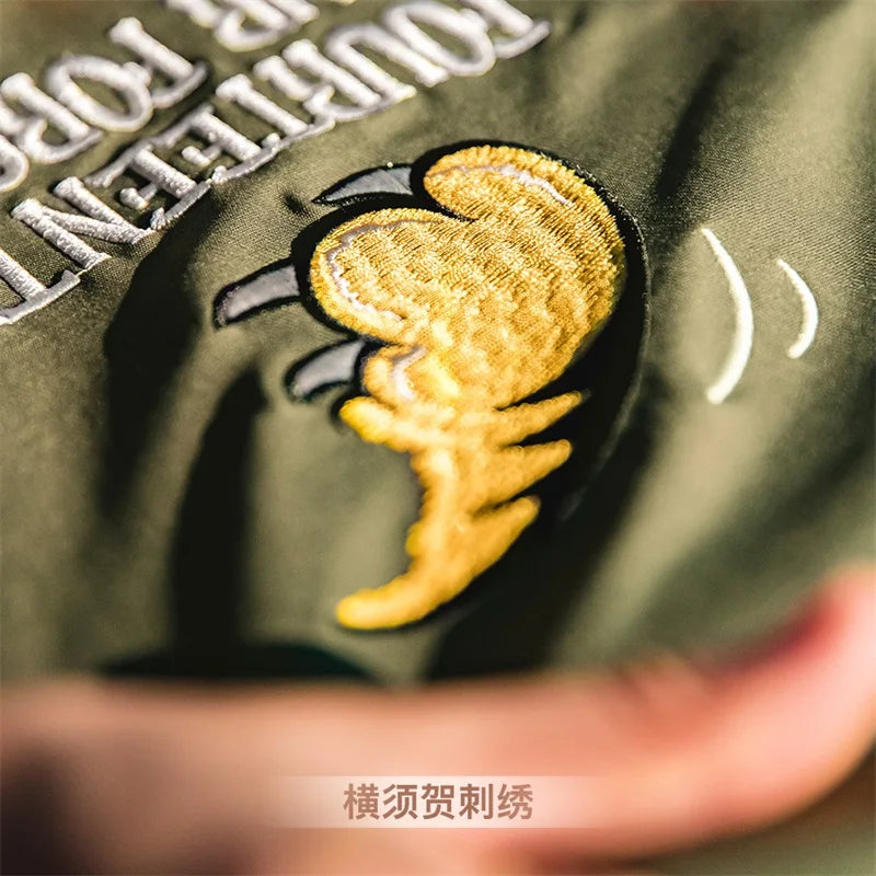 Maden Vintage A2 Bomber Jackets for Men Yokosuka Embroidery Flight Jacket Green Baseball Coats Spring Outerwear