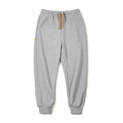 Maden Autumn and Winter Thickened Polar Fleece Sweatpants for Men Soft and Comfortable Pants Adjustable Woven Belt Totem Buttons