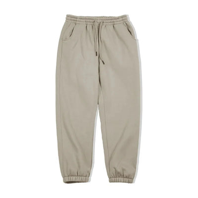 Maden Winter Fleece Sweatpants for Men Warm and Comfortable Solid Color Pants Drawstring Casual Trousers Men's Gray Pants