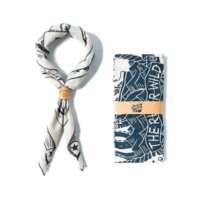 Maden Workwear Retro Square Scarf Jewelry Amekaji Art Cashew Neckband Street Headband Men's Fashion