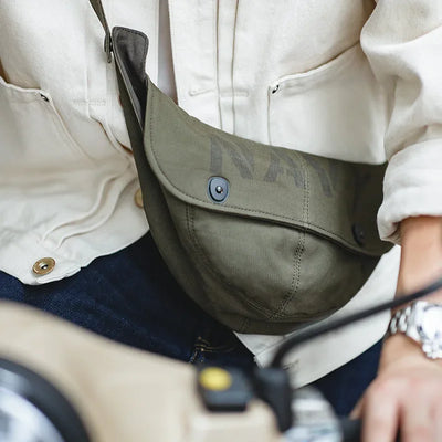 Maden Retro N1 Deck Men's Bags Canvas Messenger Crossbody Chest Waist Bag Green Hats Travel Shoulder Belt Bag