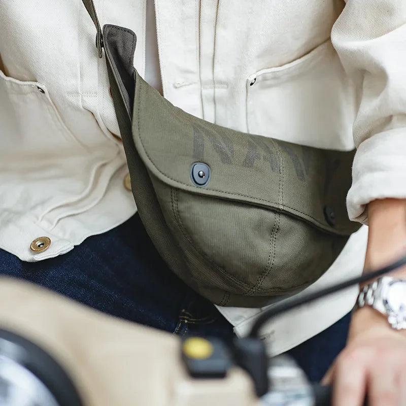 Maden Retro N1 Deck Men's Bags Canvas Messenger Crossbody Chest Waist Bag Green Hats Travel Shoulder Belt Bag