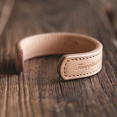 Maden Letter Leather Cuff Bracelets For Men Adjustable Handmade Wristband Khaki Bracelet Brown Print Indian Thunderbird Jewelry