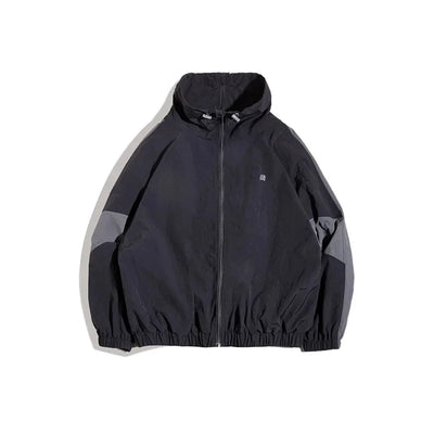 Maden Casual Detachable Double Zipper Patchwork Jackets Stand-up Collar Loose Fit Letter Jacket For Men's Spring and Fall Coat