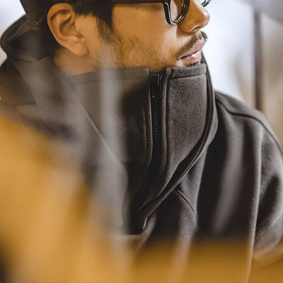 Maden American Sweater Mask Hoodie Zipper High Street Machine Coat Men's Autumn Casual Cityboy Special Design Pullover