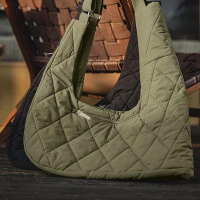 Maden Men's Quilted Vest Bag Large-capacity Crossbody Cotton Bag  Outdoor Multifunctional Padded Vest Heated Sleeveless Jacket