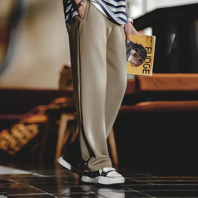 Maden 2023 Autumn Casual Air Layer Sweatpants Cityboy Loose Wrinkle Stretch Straight Leg Sports Pants Men's Baggy Trousers