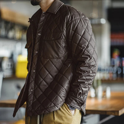 Traff Chaqueta Retro Acolchada con Diseño de Diamante
