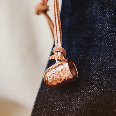 Maden Vintage Hand-Hammered Red Copper Engraved Pendant Unisex Necklace Versatile Jewelry Accessory Perfect Birthday Daily Gifts