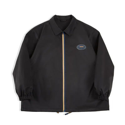 Maden Men Stadium Jackets Autumn Windproof and Wrinkle-resistant Coats Blue and Yellow Color Collision Zipper Streetwear Jackets