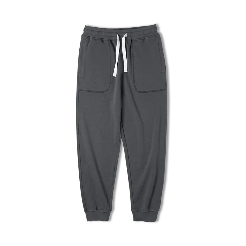 Maden Men's Large Pocket Drawstring Gray Sweatpants Running Workout Training Pants Comfortable Elastic Waist Mens Jogger Pants
