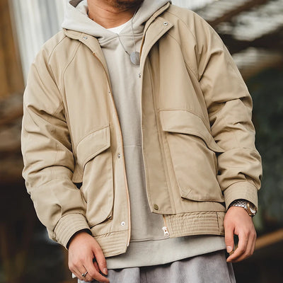 Maden Japanese Vintage Pilot Jackets Thickened Warm Cotton Pocket Coats Men's Autum Winter Coat Bomber Jacket