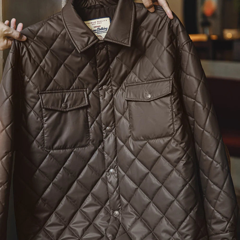 Traff Chaqueta Retro Acolchada con Diseño de Diamante