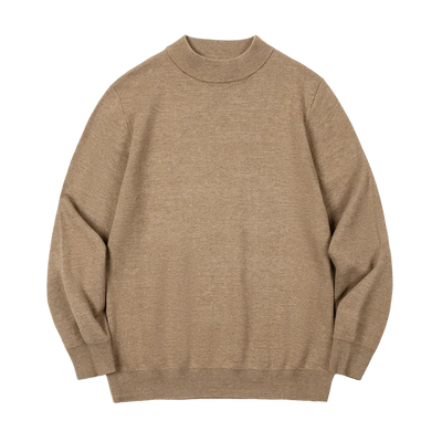 Maden Autumn Winter New Regular Fit 12 Gauge Sweater Men Half Turtleneck Pullovers Knitwear Solid Color Warm Bottom Shirt