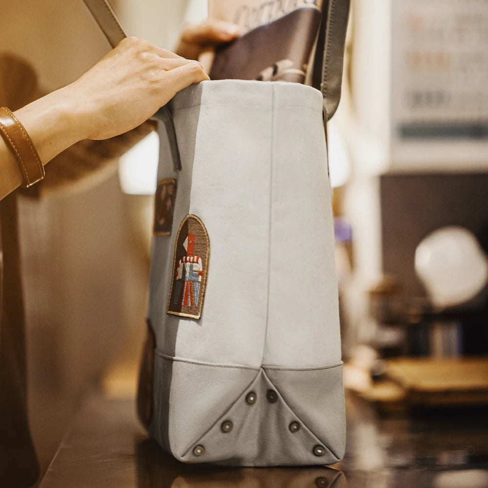 Maden New Vintage Embroidered Tote Bags Large-capacity Patchwork Handbag Versatile Single - shoulder Unisex Style White Bags